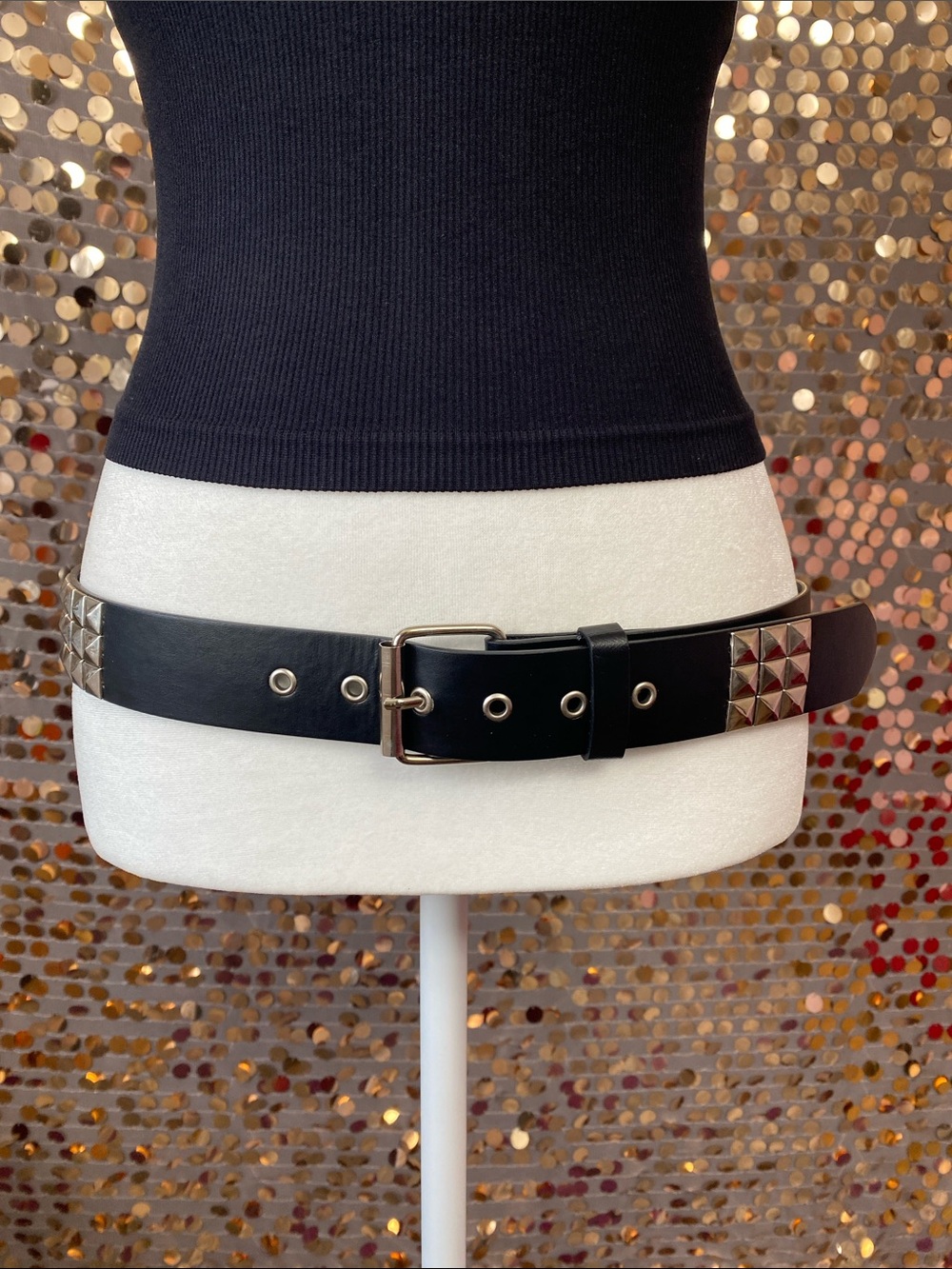 Black and silver studded belt #427